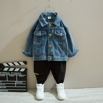 Bērnu džinsa jaka zēniem ar aplikāciju