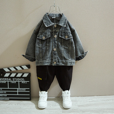 Bērnu džinsa jaka zēniem ar aplikāciju