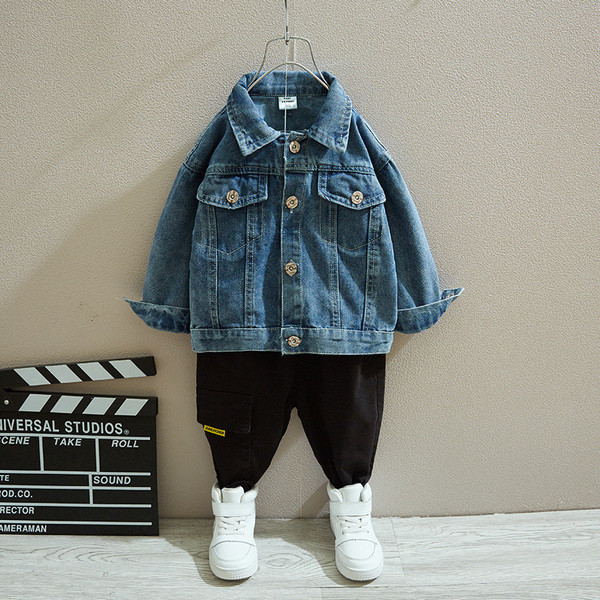 Bērnu džinsa jaka zēniem ar aplikāciju