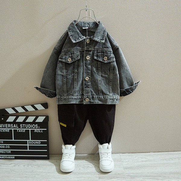 Bērnu džinsa jaka zēniem ar aplikāciju