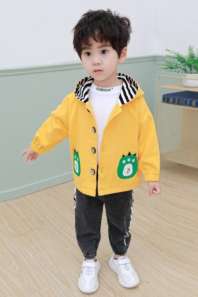 Igapäevane kapuutsiga ja taskutega laste jope poistele