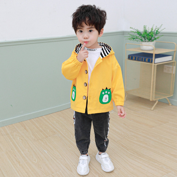 Igapäevane kapuutsiga ja taskutega laste jope poistele