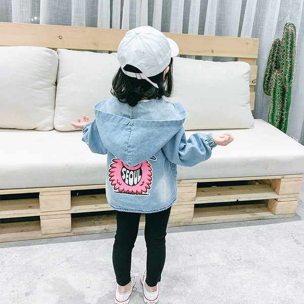 Moodne aplikatsiooniga laste teksajakk tüdrukutele