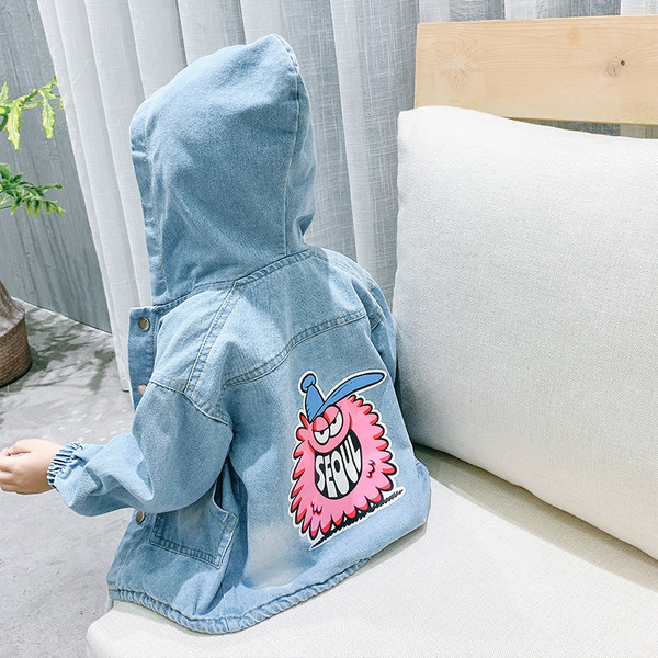 Moodne aplikatsiooniga laste teksajakk tüdrukutele