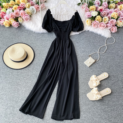 Naiste moodne lühikeste varrukatega pikad kombinesoonid