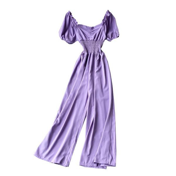 Naiste moodne lühikeste varrukatega pikad kombinesoonid