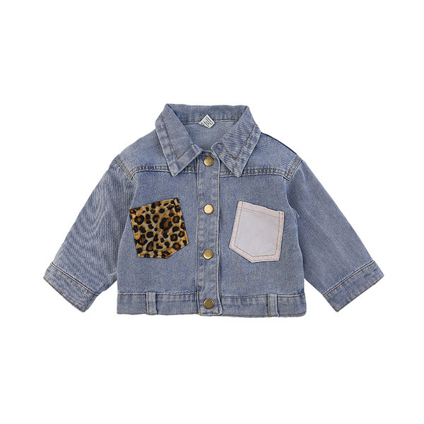 Gyermek farmer dzseki leopárd mintával lányoknak