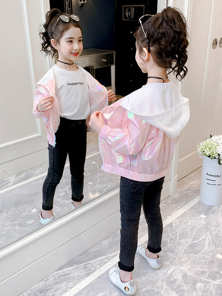 Uue mudeli sügisene kapuutsiga laste jope tüdrukutele