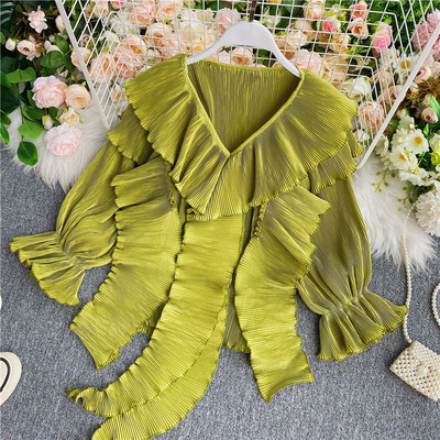 Női topikus ing spitz nyakkivágással, sima modellel