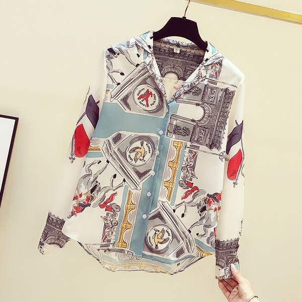 Stílusos női hosszú ujjú ing, klasszikus gallérral és gombokkal