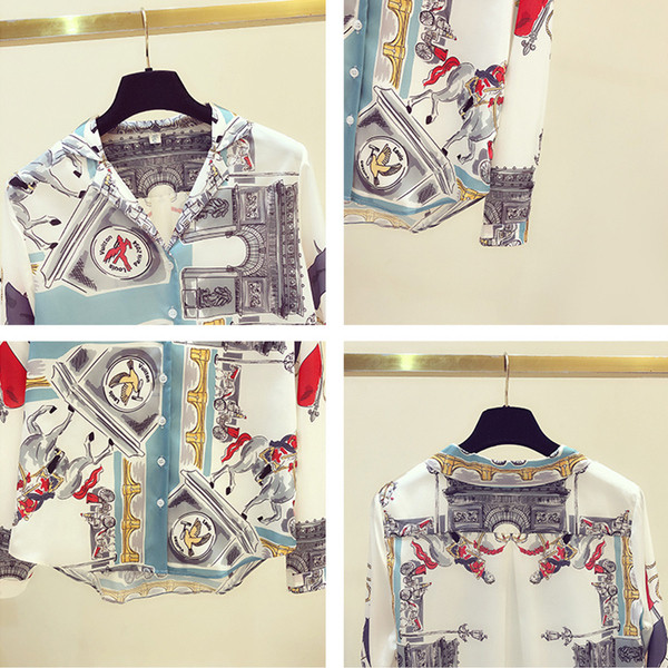 Stílusos női hosszú ujjú ing, klasszikus gallérral és gombokkal