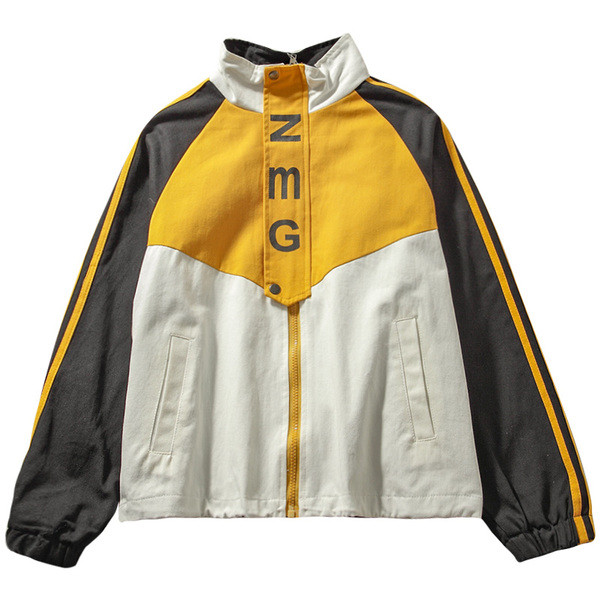 Sieviešu ikdienas jaka ar uzrakstu un rāvējslēdzēju