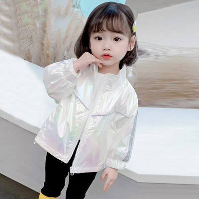 Őszi gyerekdzseki lányoknak magas gallérral és cipzárral