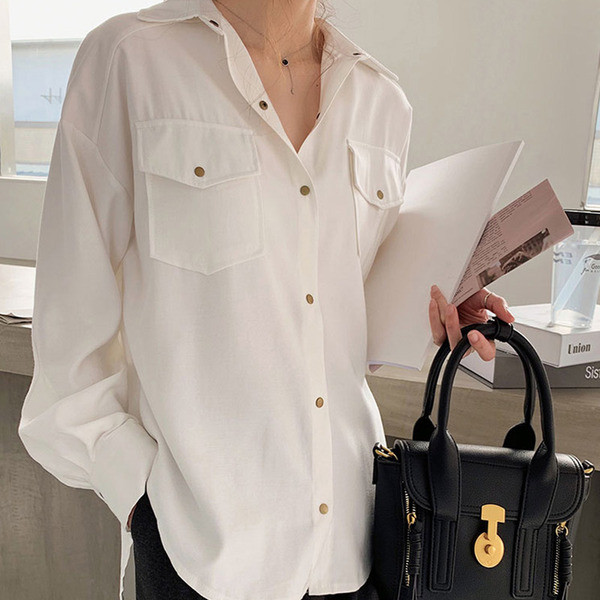 Modern női ing zsebekkel és 4XL-es méretig