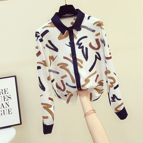 Női színes ing hosszú ujjal és klasszikus gallérral