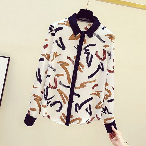 Női színes ing hosszú ujjal és klasszikus gallérral