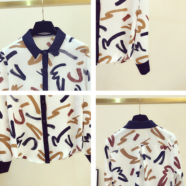 Női színes ing hosszú ujjal és klasszikus gallérral