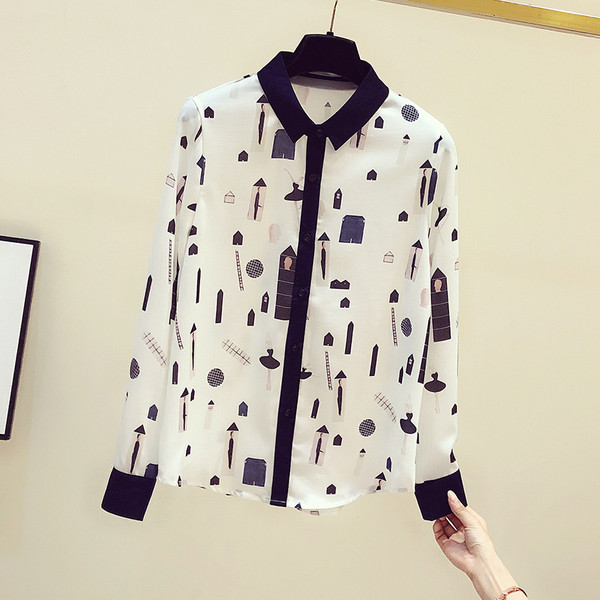 Stiilne naiste särk pikkade varrukatega ja suurustega kuni 2XL