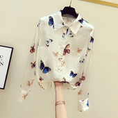 Naiste värviliste liblikatega särk ja suurustega kuni 4XL