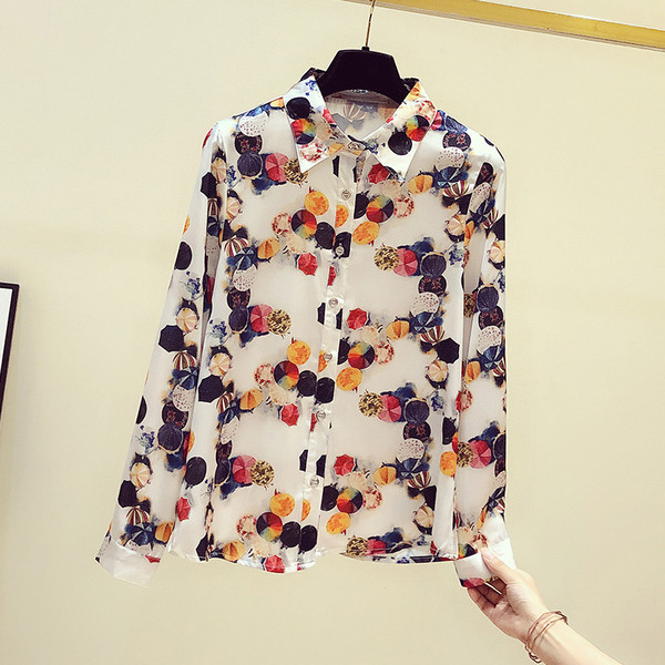 Modern női ing színes mintával és 4XL-es méretig