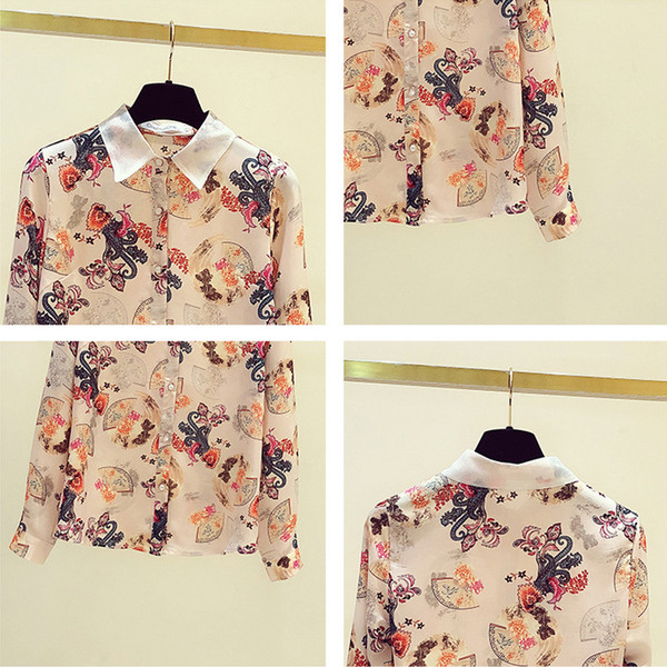 Sieviešu moderns krekls ar klasisku apkakli, garām piedurknēm un pogām