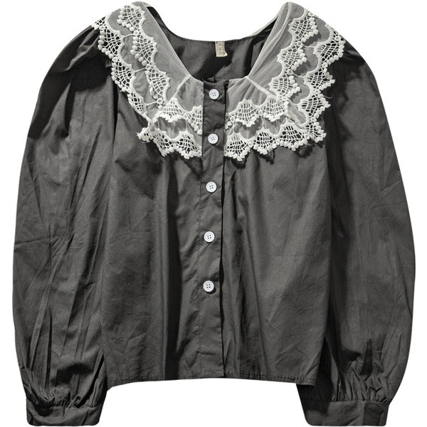 Jauna modeļa sieviešu krekls ar mežģīnēm un platām piedurknēm