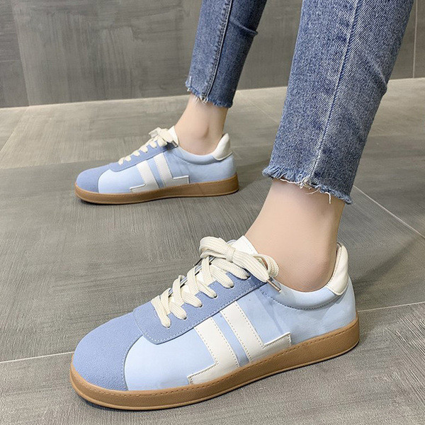 Női hétköznapi tavaszi-őszi tornacipő lapos talppal és fűzővel