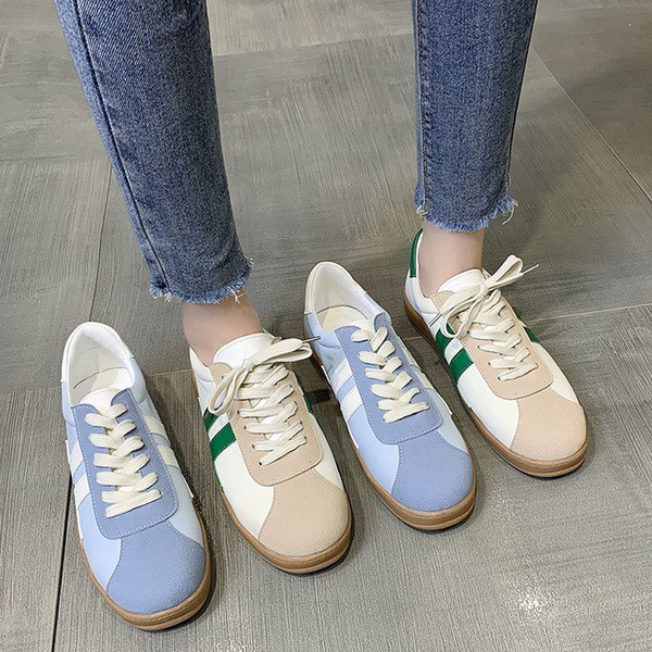 Női hétköznapi tavaszi-őszi tornacipő lapos talppal és fűzővel