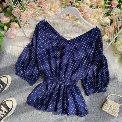 Γυναικείο casual πουκάμισο κλασικό μοντέλο με λαιμόκοψη