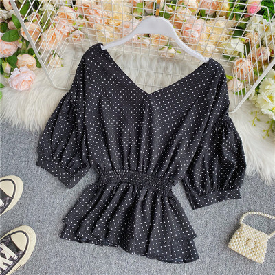 Γυναικείο casual πουκάμισο κλασικό μοντέλο με λαιμόκοψη