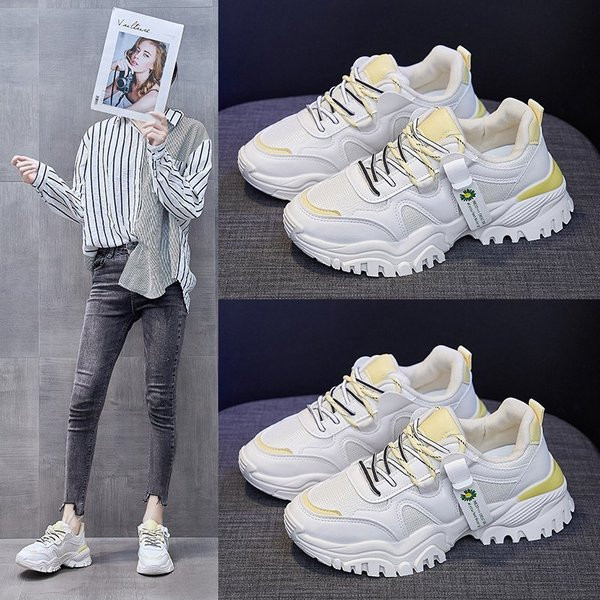 Casual αθλητικά  παπούτσια από οικολογικό δέρμα με τραχιά σόλα και κορδόνια