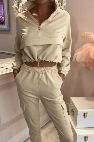 Kolmes värvitoonis elastse vöökohaga igapäevane naiste komplekt