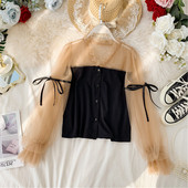 Stiilne naiste tüllsärk lipsudega