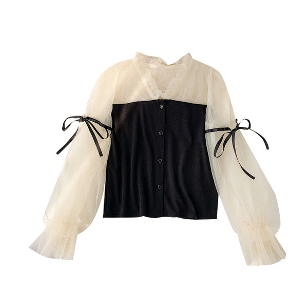 Stiilne naiste tüllsärk lipsudega