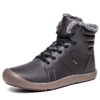 Ανδρικές χειμερινές μπότες με ζεστή φόδρα και σε δύο μοντέλα μαύρο και καφέ χρώμα