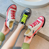 Alkalmi női tornacipő textilből, színes nyakkendőkkel