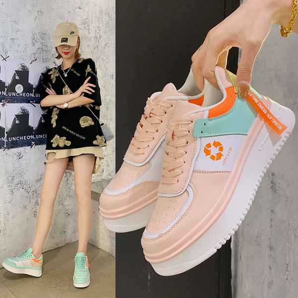 Tenisi dama colorati cu talpa inalta