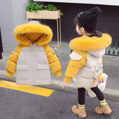 Παιδικό χειμερινό μπουφάν με κουμπιά για κορίτσια