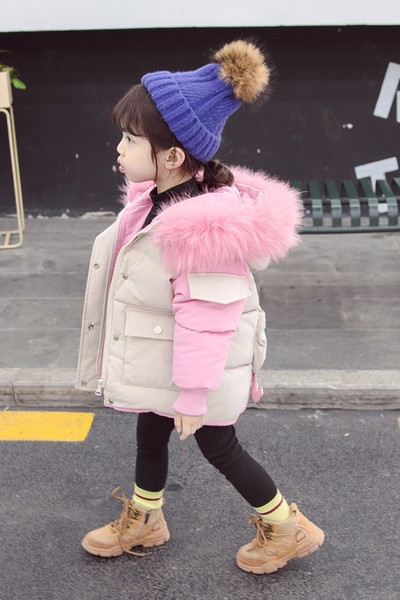 Παιδικό χειμερινό μπουφάν με κουμπιά για κορίτσια