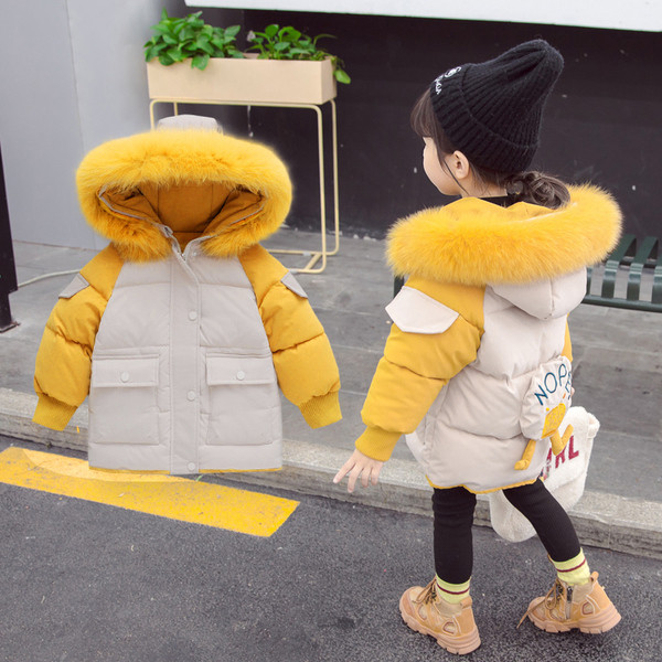 Παιδικό χειμερινό μπουφάν με κουμπιά για κορίτσια