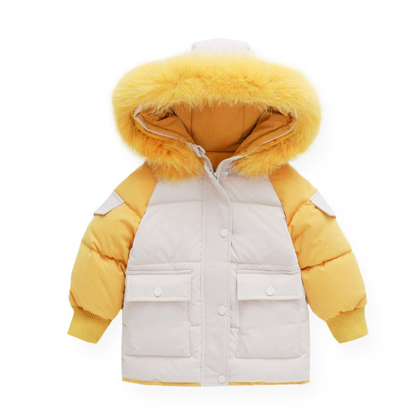 Παιδικό χειμερινό μπουφάν με κουμπιά για κορίτσια