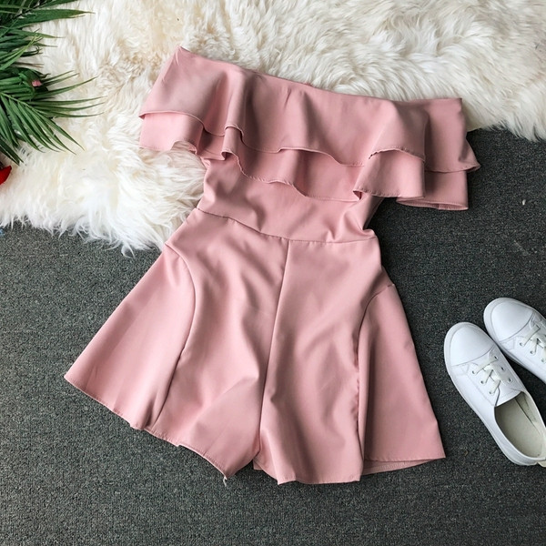 Stílusos női rövid jumpsuit sima modell