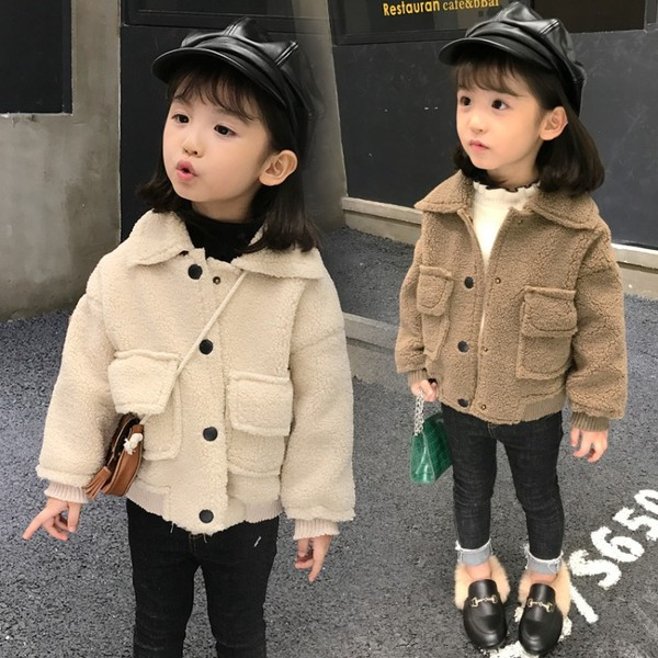 Igapäevane laste jope kirja ja taskutega tüdrukutele