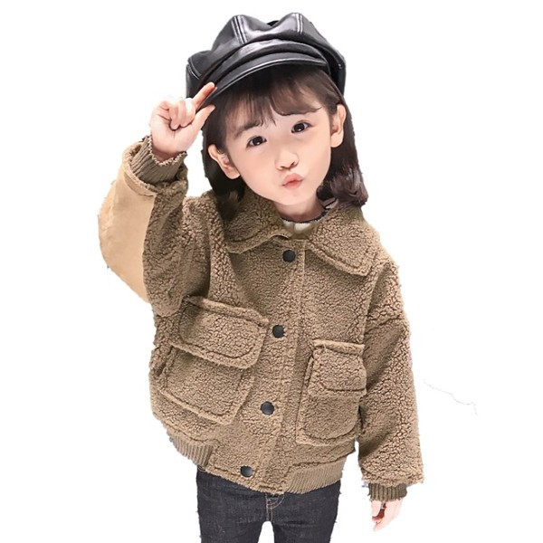 Igapäevane laste jope kirja ja taskutega tüdrukutele