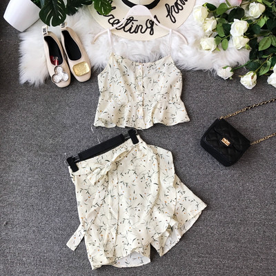 Casual γυναικείο σετ  φούστα με ψηλή μέση και φανελάκι