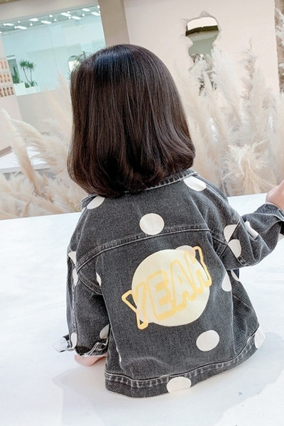 Gyermek farmer dzseki zsebekkel és gombokkal lányoknak