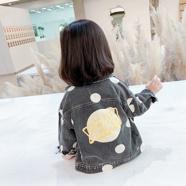 Gyermek farmer dzseki zsebekkel és gombokkal lányoknak