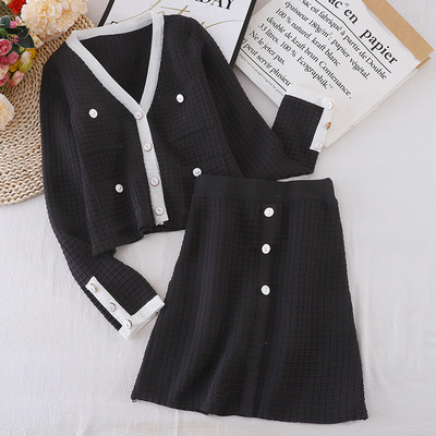 Retro női szoknya és mellény szett gombokkal