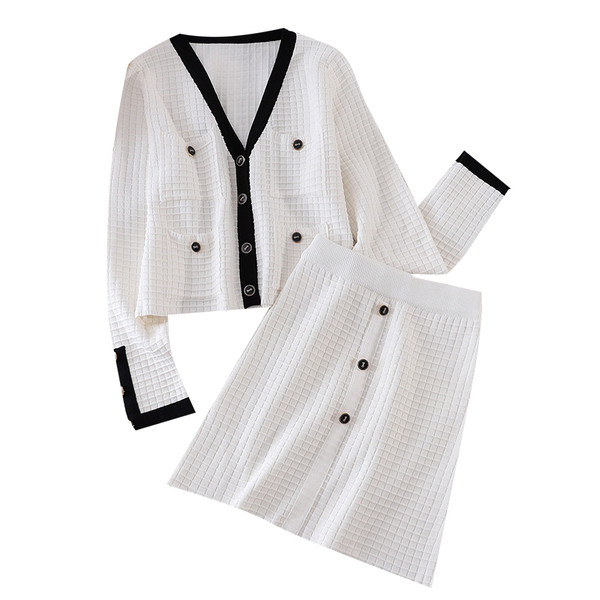 Retro női szoknya és mellény szett gombokkal