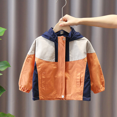 Rudens bērnu jaka zēniem ar rāvējslēdzēju un kapuci